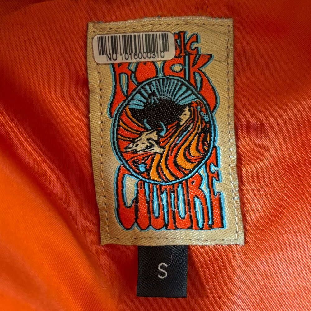 Classic Rock Couture Rising Sun Bomber Jacket in Dusty Rose, Size Small - Picture 7 of 9